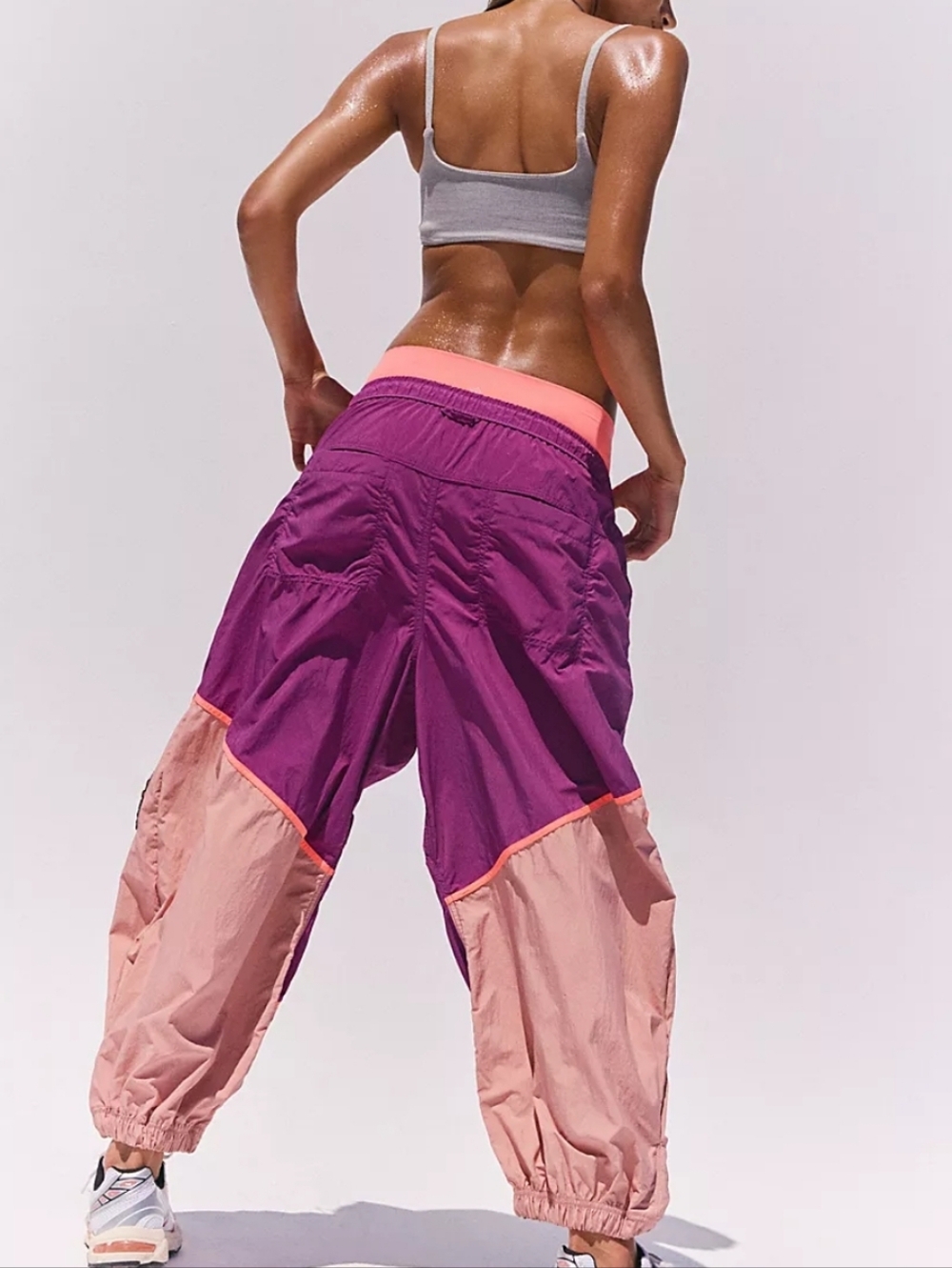 Free People FP Movement Freeflow Pants Size Med Mulberry Combo Pink - Picture 2 of 9